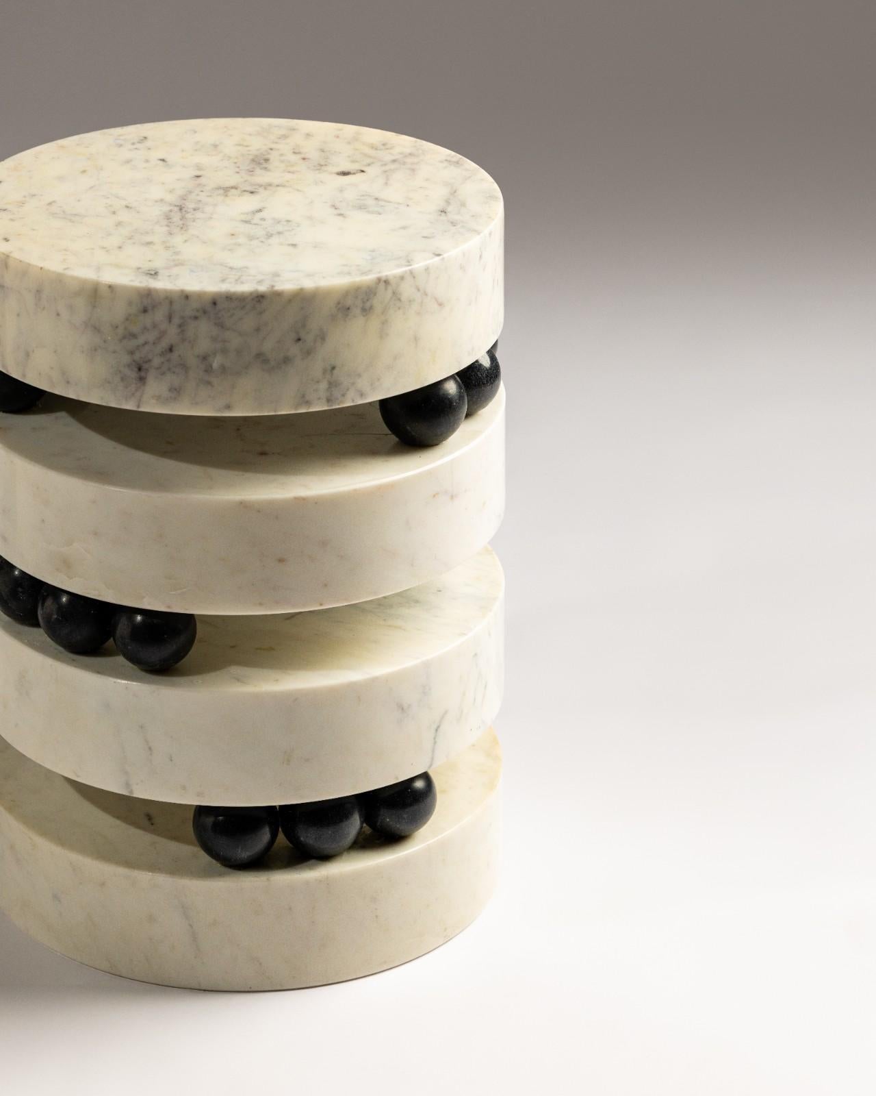 Tierra White Marble Side Table