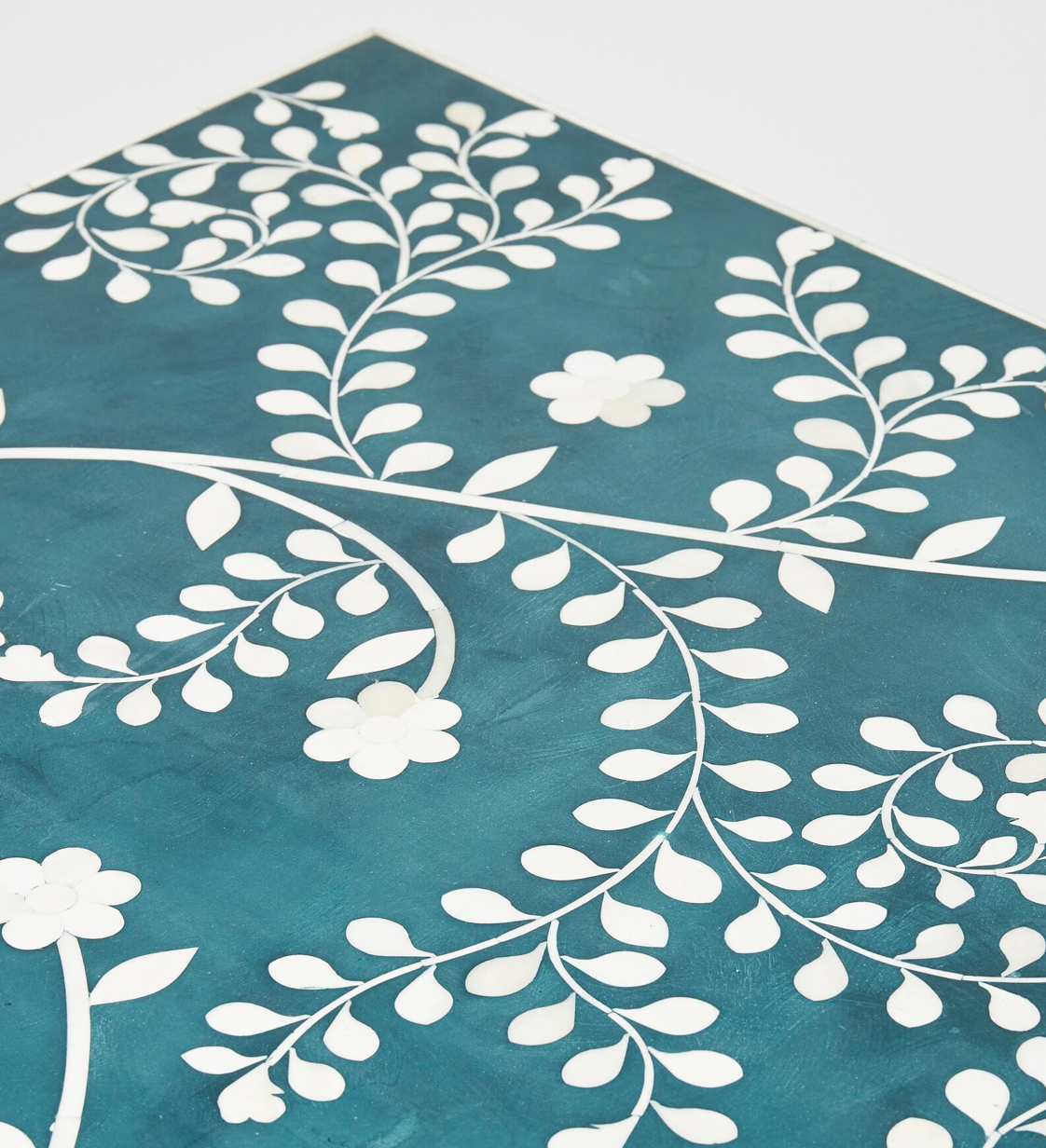Lohko Blue Floral Inlay Desk & Dressing Table