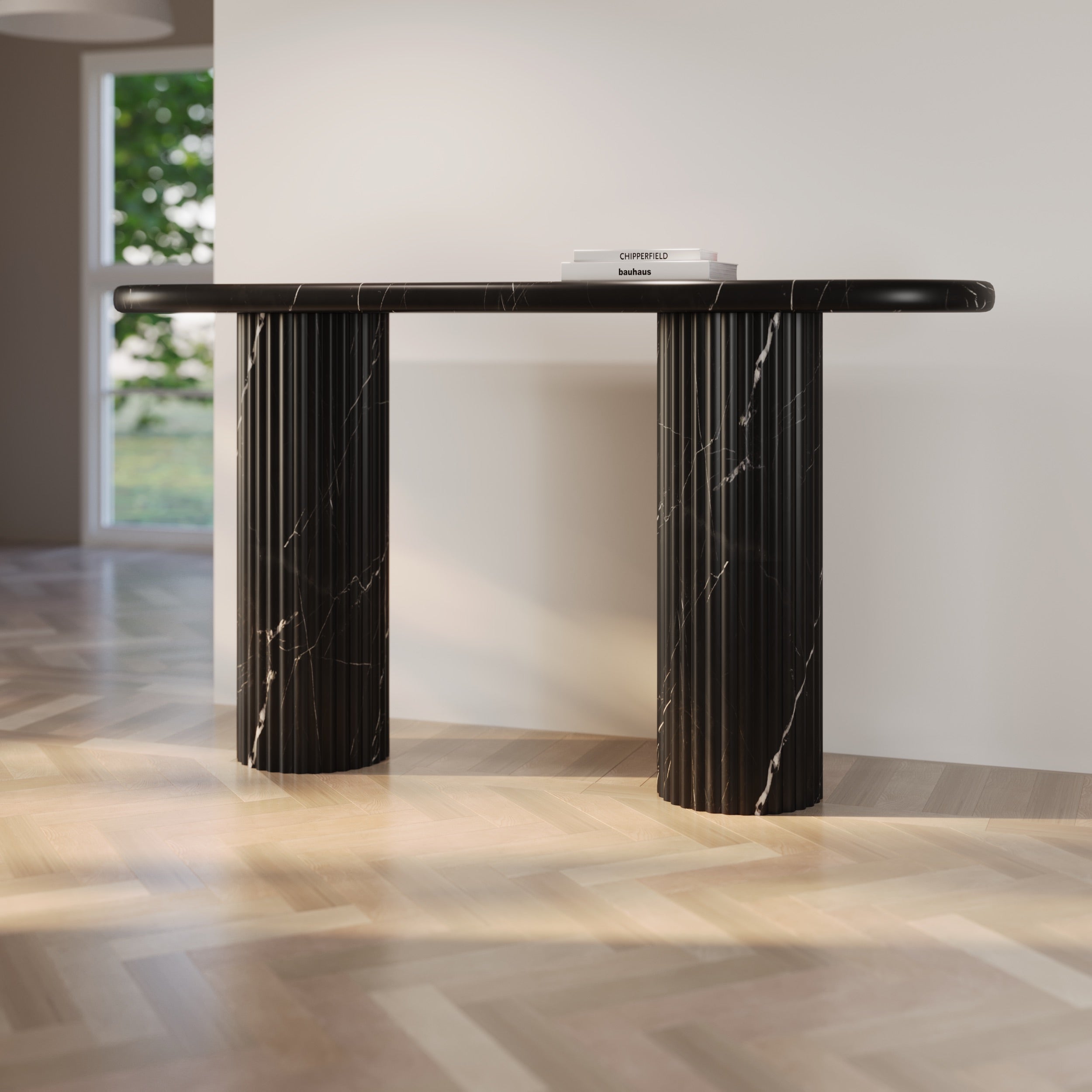 Fluted Telly Marble Console Table