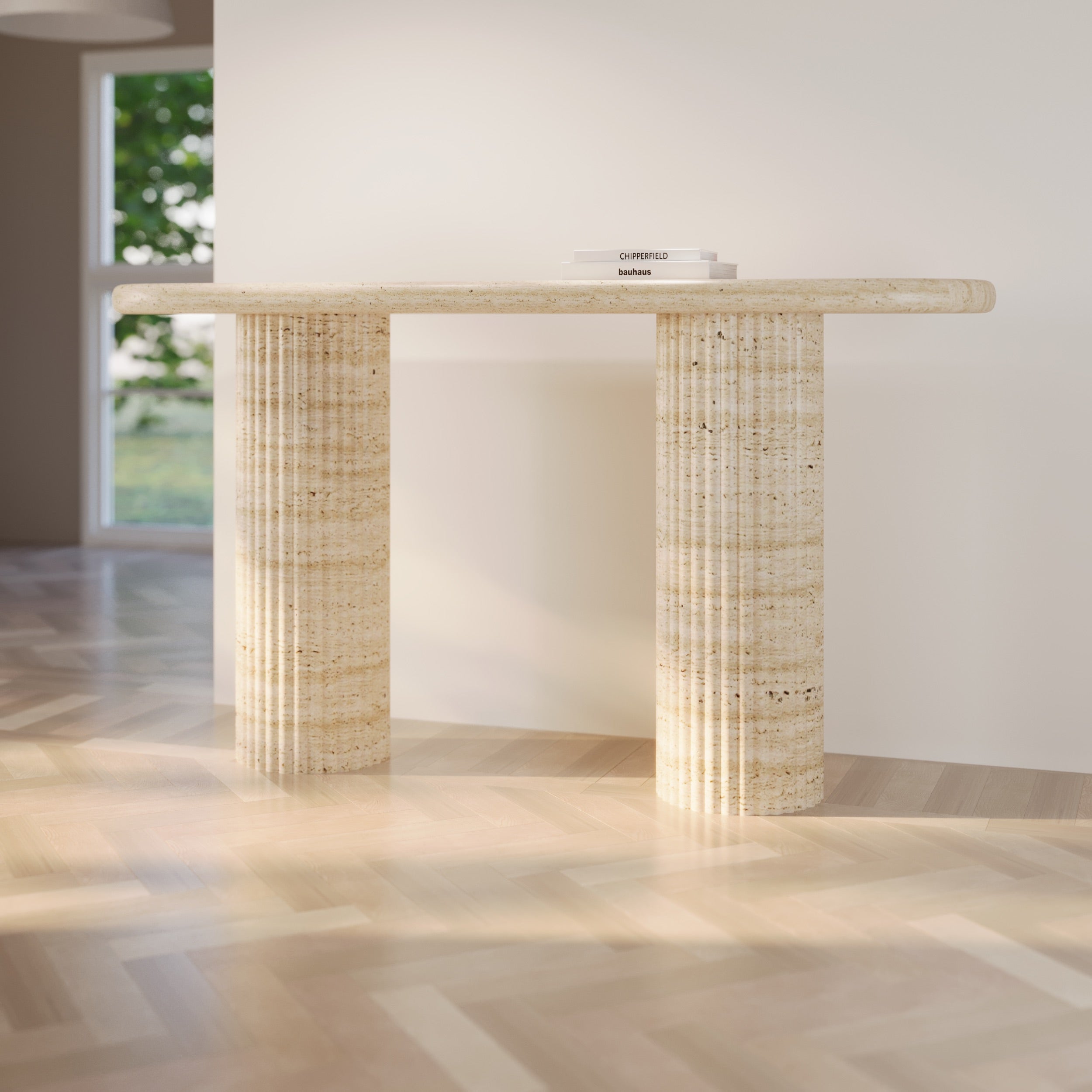 Fluted Telly Marble Console Table