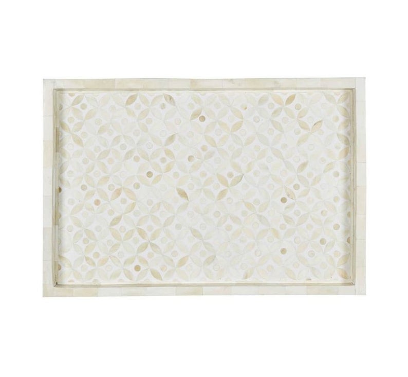 White Inlay Geometric Tray