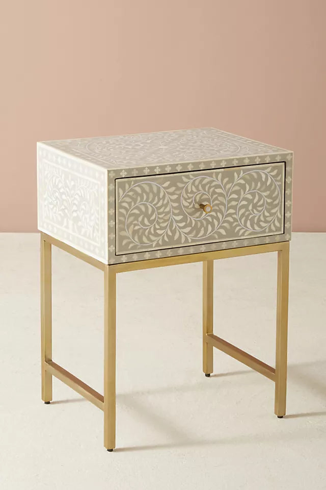 Sylvan Inlay Bedside Table - Ziba Homes
