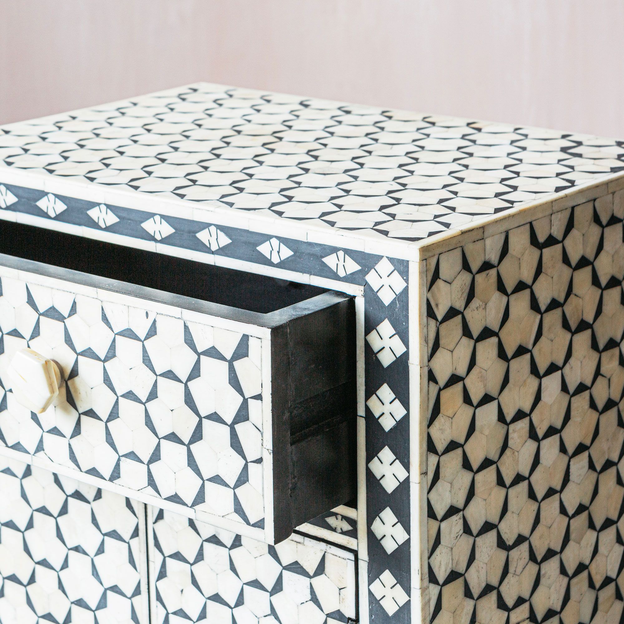 Beaumont Bone Inlay Bedside Table