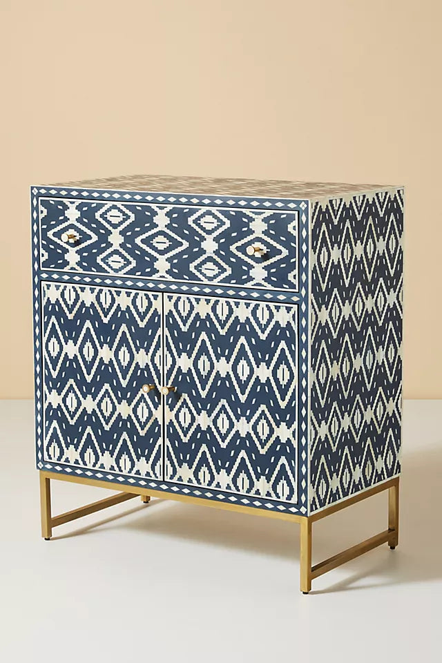 Ikat Inlay Drawer Storage Cabinet - Ziba Homes