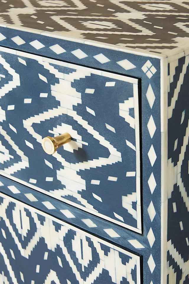Ikat Inlay Drawer Storage Cabinet - Ziba Homes