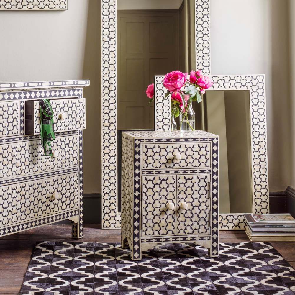 Beaumont Bone Inlay Bedside Table