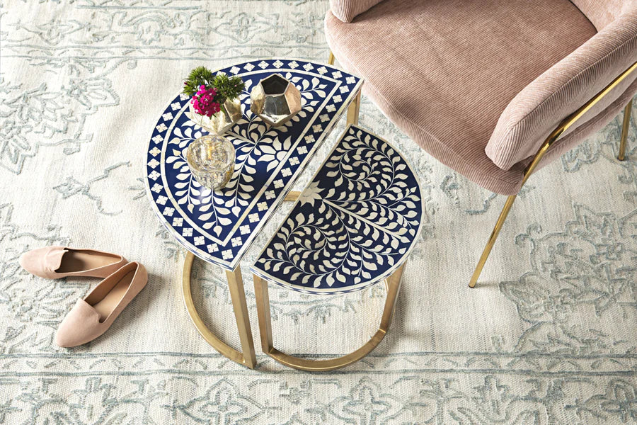 Sylvan Set of Half Moon End Tables - Ziba Homes