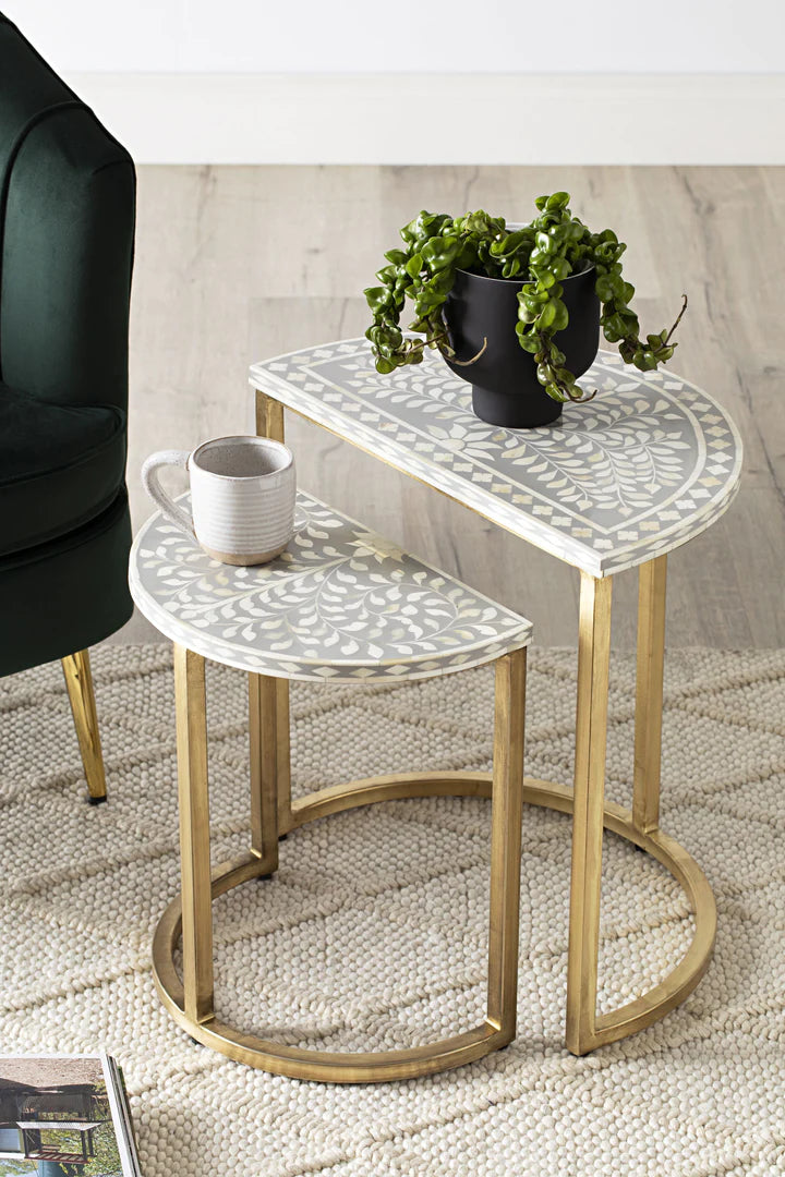 Sylvan Set of Half Moon End Tables - Ziba Homes
