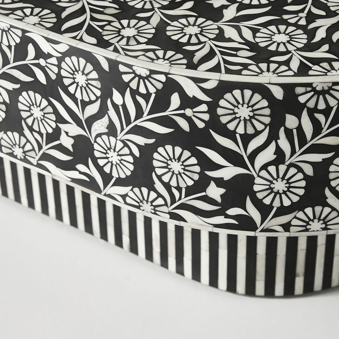 Mazaya Inlay Oval Coffee Table - Ziba Homes