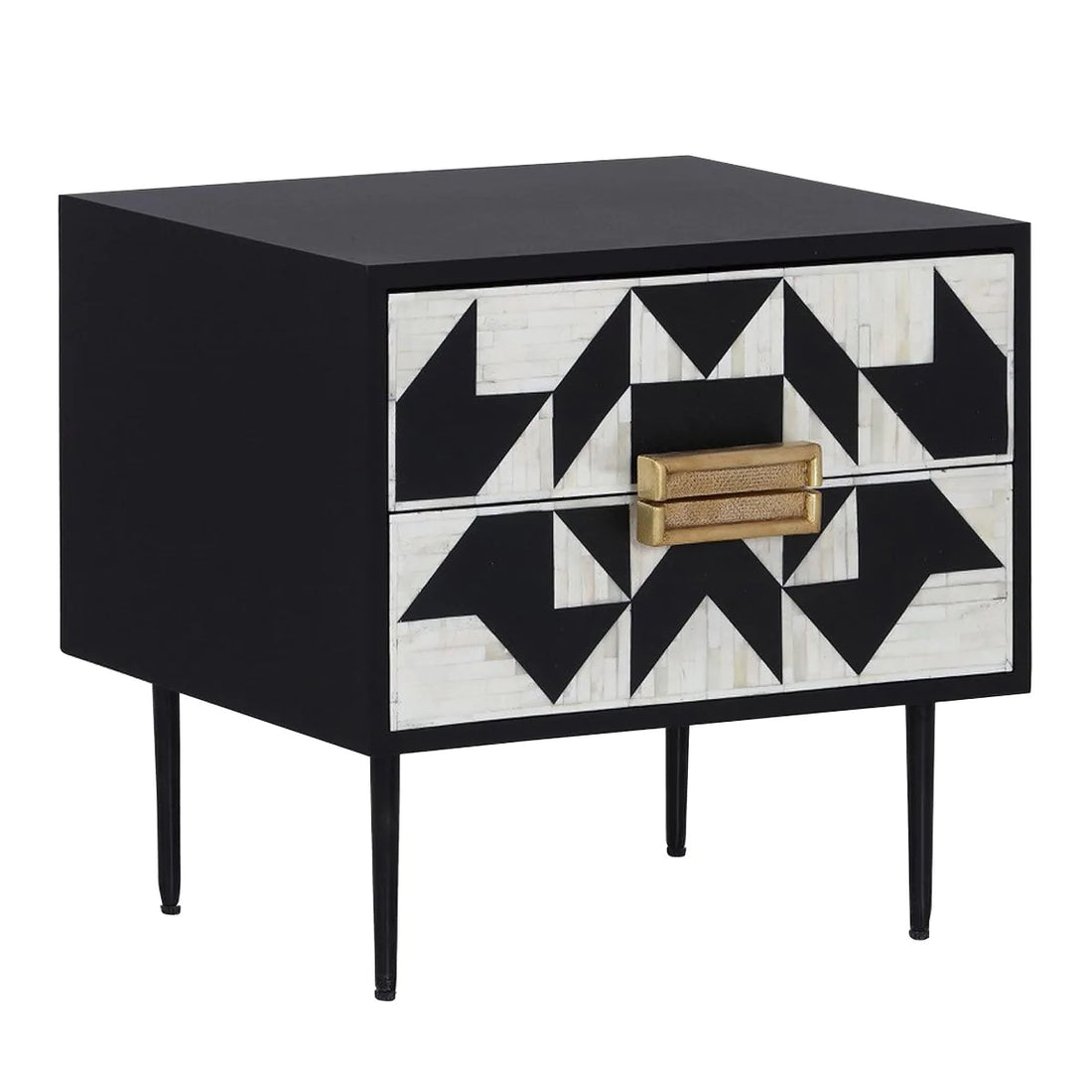 Noir Inlay Nightstand - Ziba Homes
