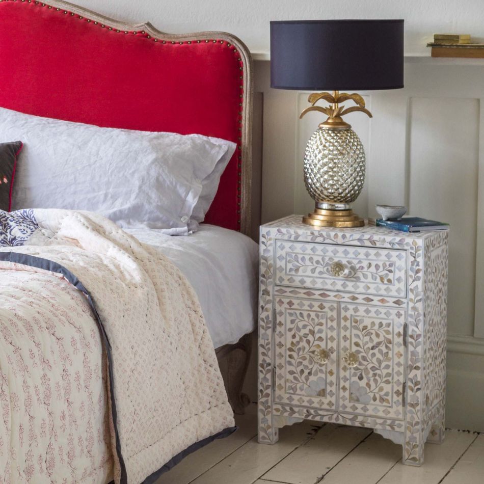 Sylvan Mother Of Pearl Nightstand - Ziba Homes