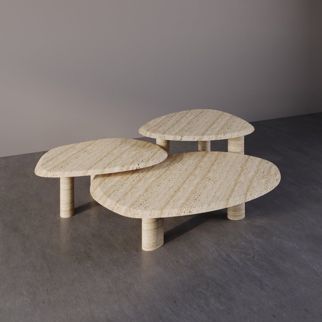 Three Musketeers Marble Coffee Table - Set of three