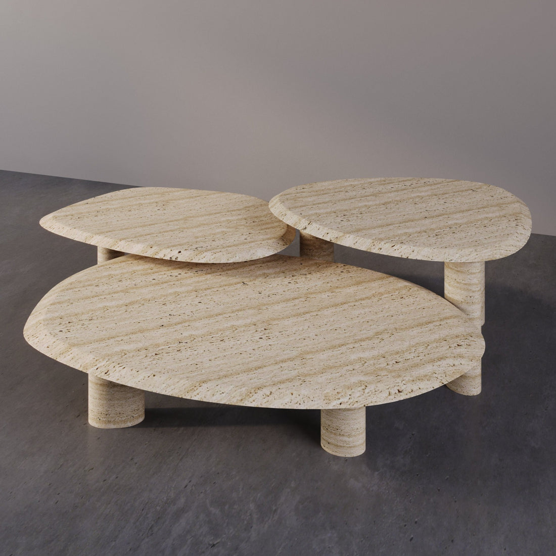 Three Musketeers Marble Coffee Table - Set of three