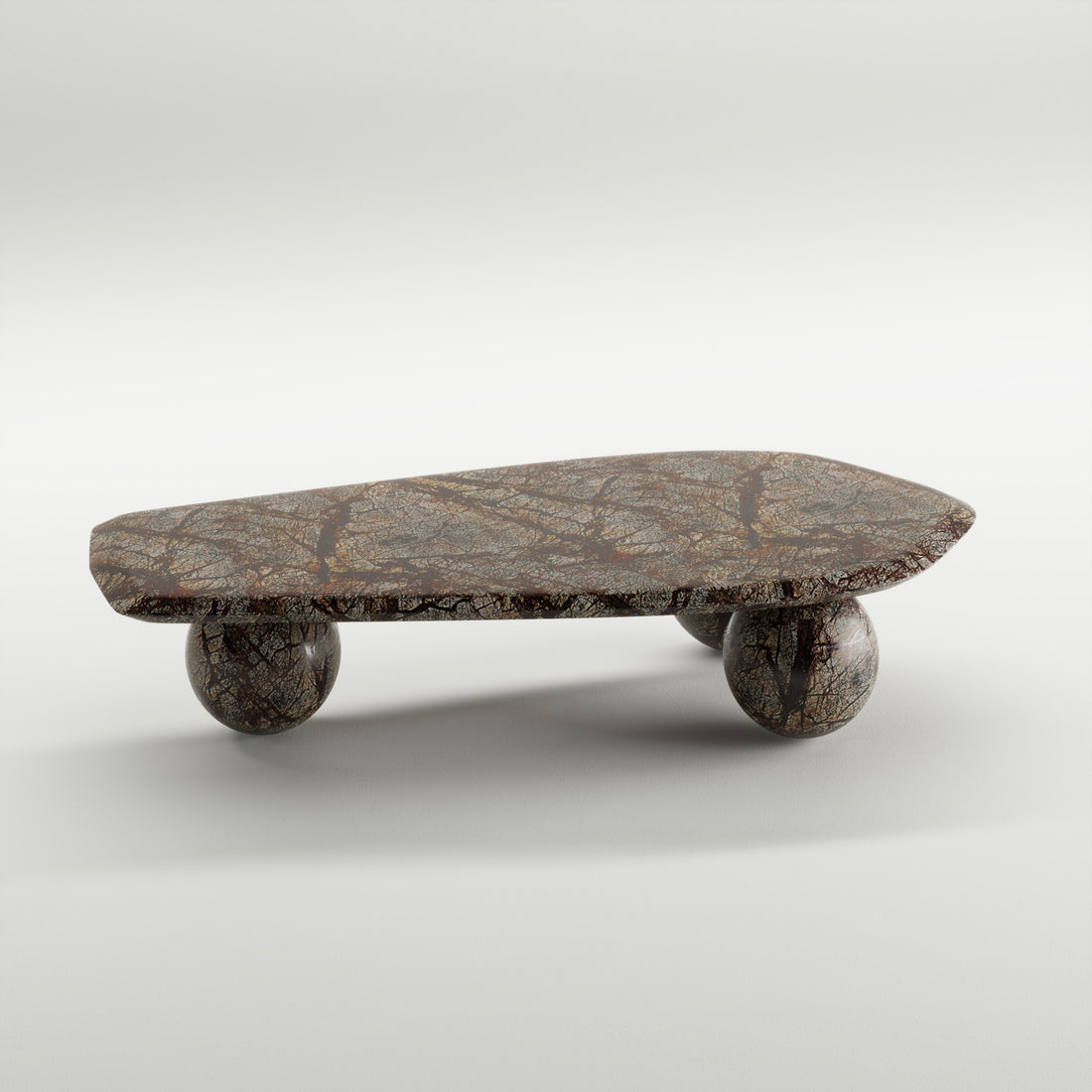 Globe Coffee Table in Rainforest Brown Marble
