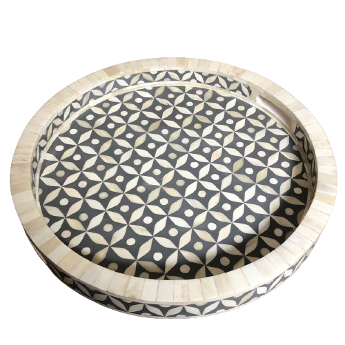 Grey Geometric Inlay Tray