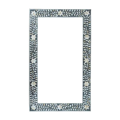 Grey Floral Elegance Wall Mirror