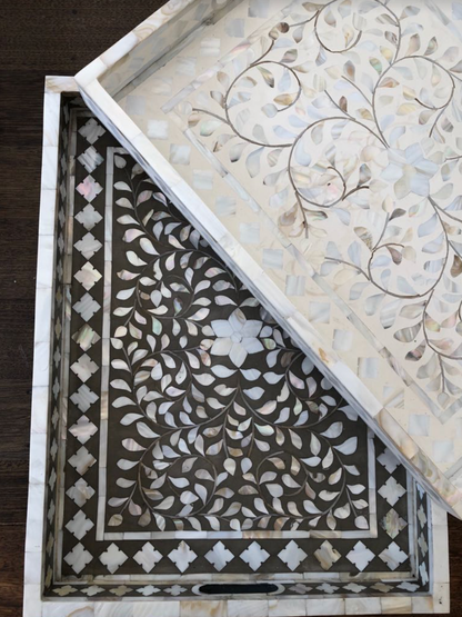 Mother of Pearl Tray in Grey Colour