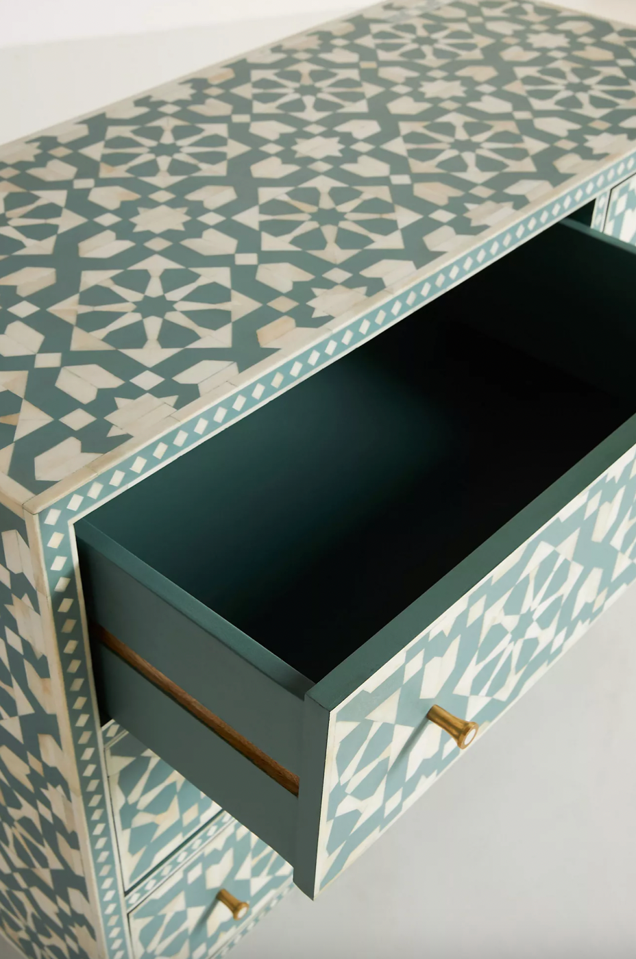 Moroccan Bone Inlay Six-Drawer Dresser