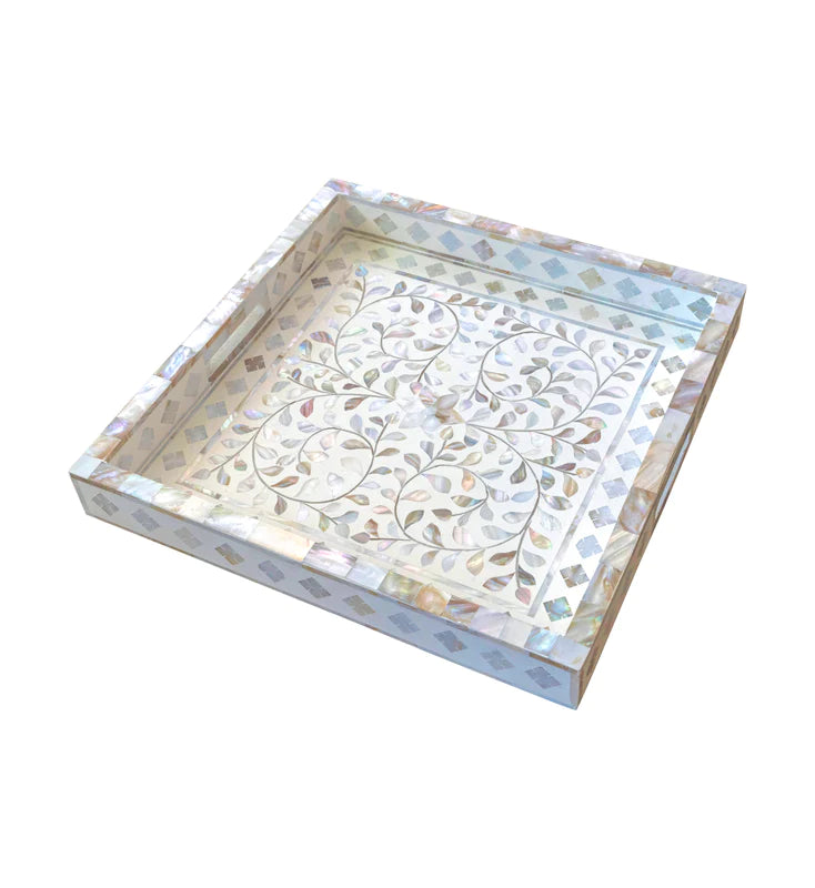 White Mother of Pearl Garden Tray