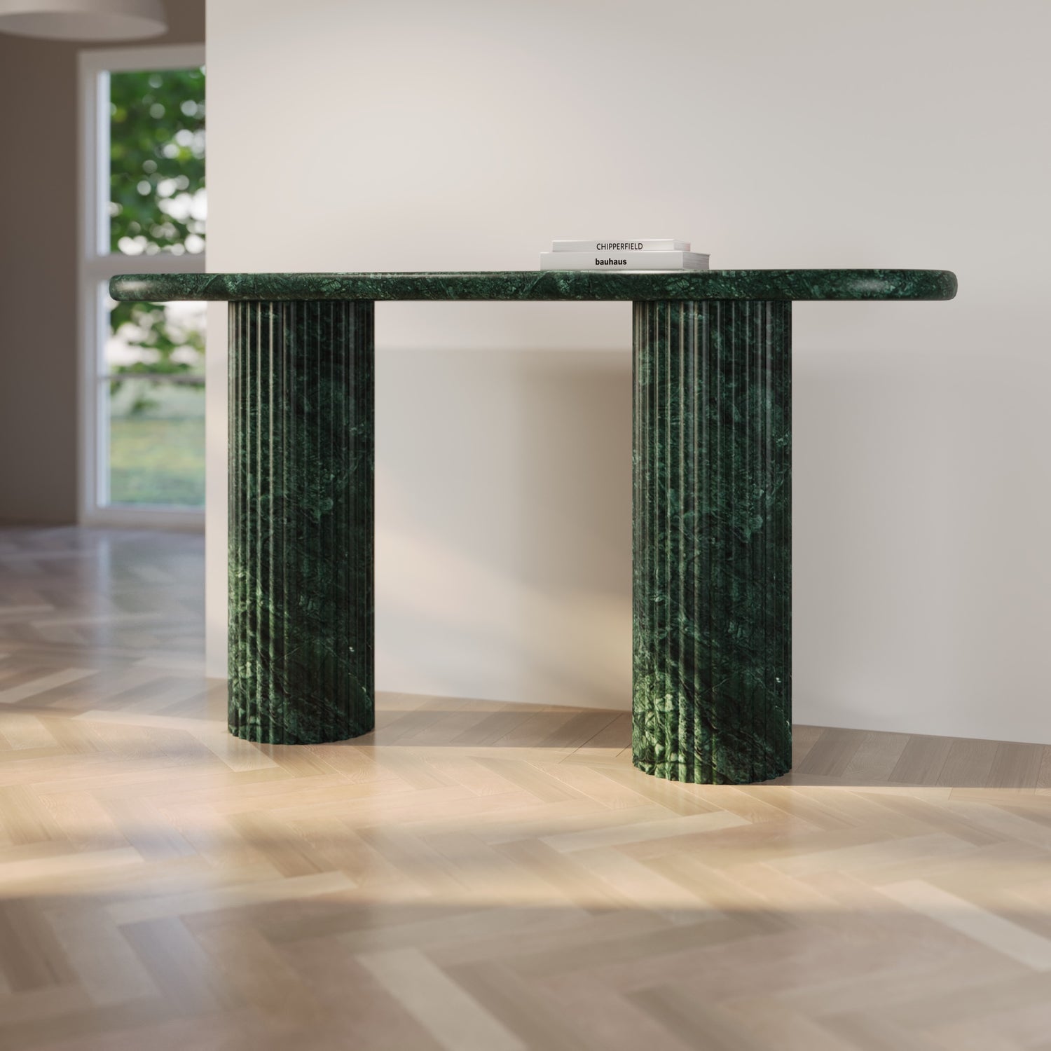 Fluted Telly Marble Console Table