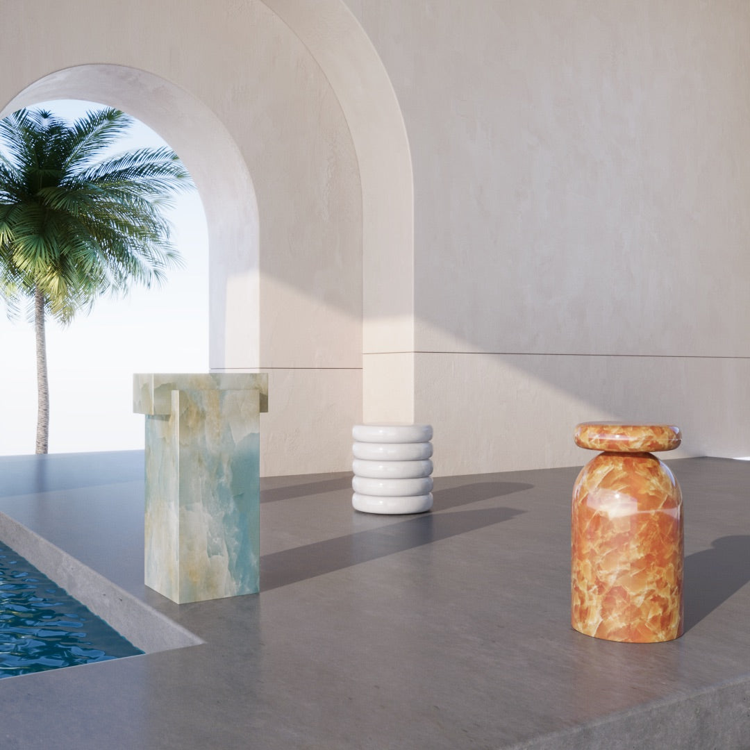 Hermes Onyx Side Tables