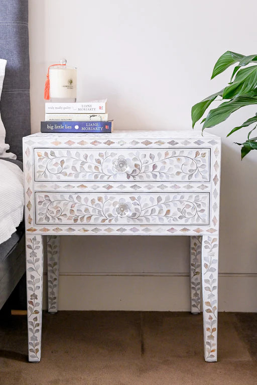 Willow Mother Of Pearl Side Table - Ziba Homes