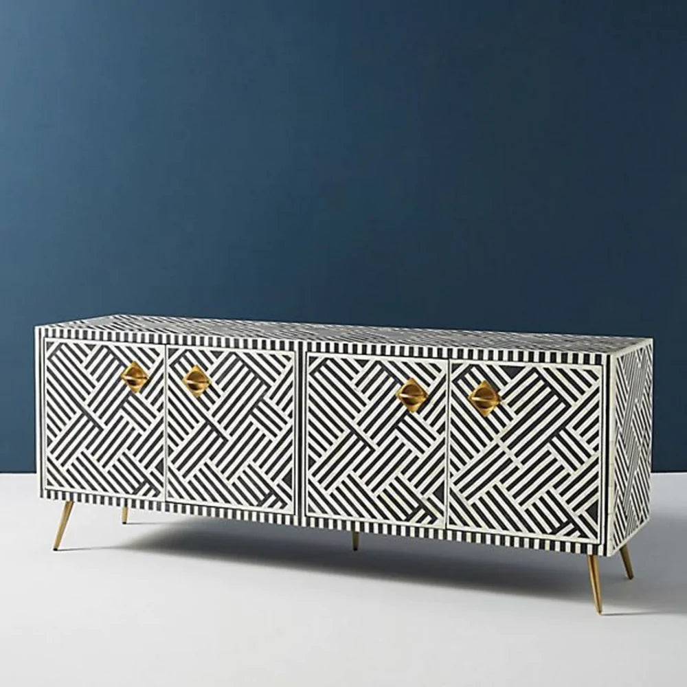 Mist Inlay Optical Media Console - Ziba Homes