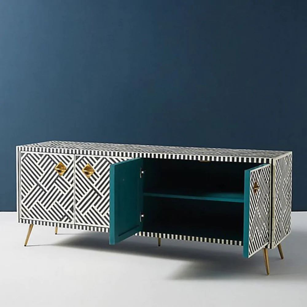 Mist Inlay Optical Media Console - Ziba Homes