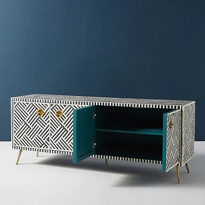 Mist Inlay Optical Media Console - Ziba Homes