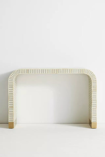 Suhira Inlay Waterfall Console - Ziba Homes