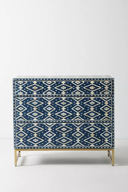 Ikat Inlay 3-Drawer Dresser - Ziba Homes