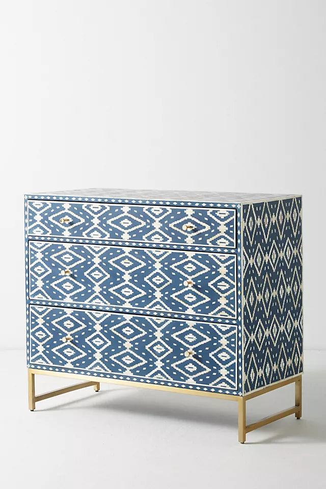 Ikat Inlay 3-Drawer Dresser - Ziba Homes