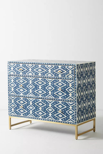 Ikat Inlay 3-Drawer Dresser - Ziba Homes
