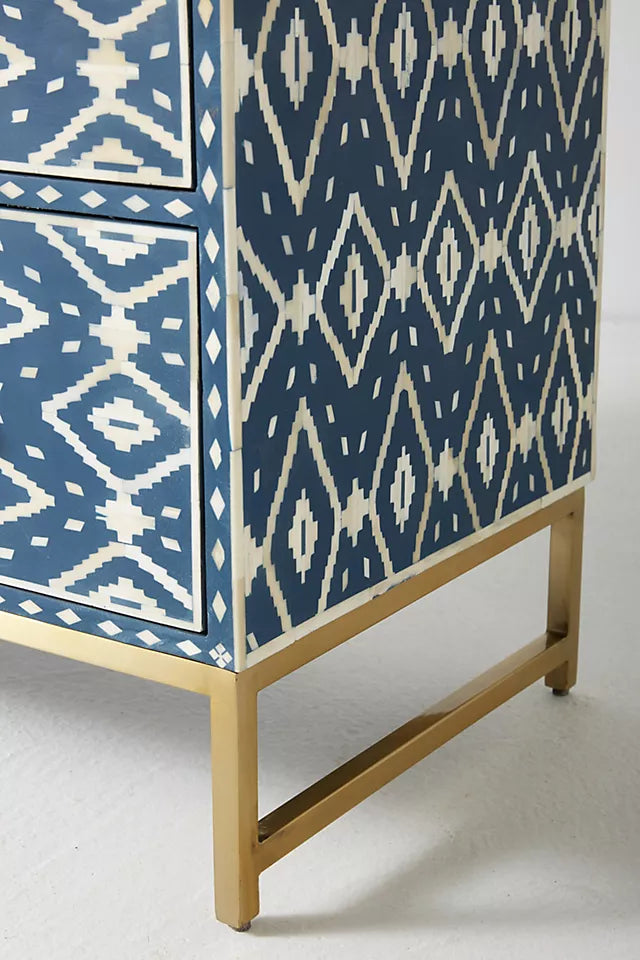 Ikat Inlay 3-Drawer Dresser - Ziba Homes