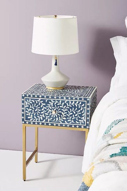 Sylvan Inlay Bedside Table - Ziba Homes