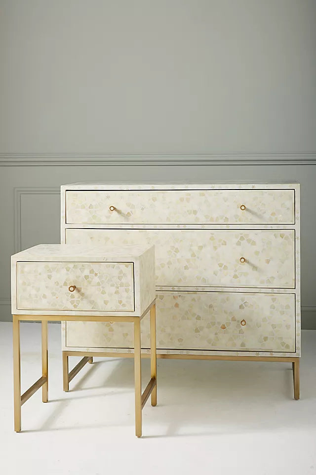 Star Inlay Bedside Table - Ziba Homes