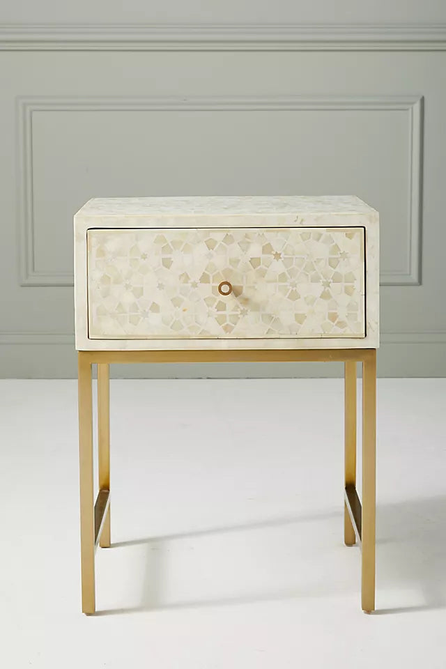 Star Inlay Bedside Table - Ziba Homes