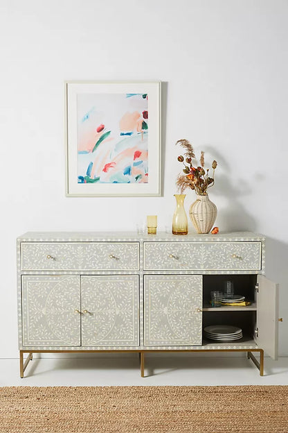 Ikat Inlay Drawer Storage Cabinet - Ziba Homes