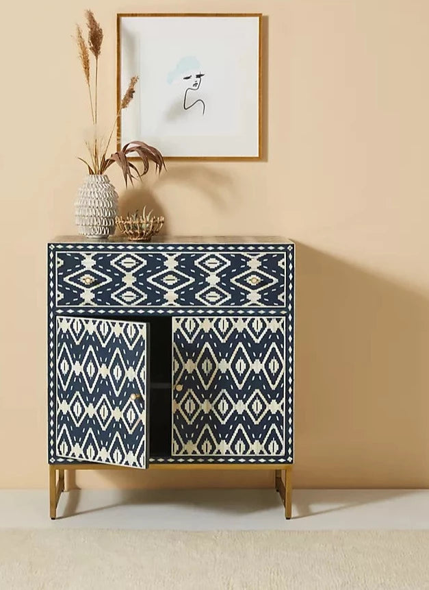 Ikat Inlay Drawer Storage Cabinet – Ziba Homes