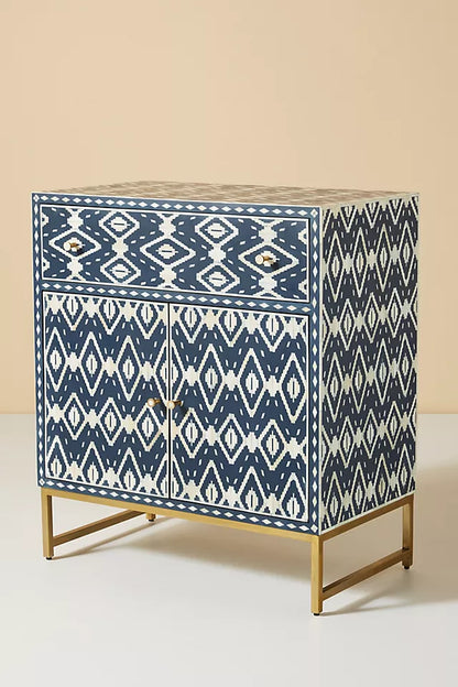 Ikat Inlay Drawer Storage Cabinet - Ziba Homes