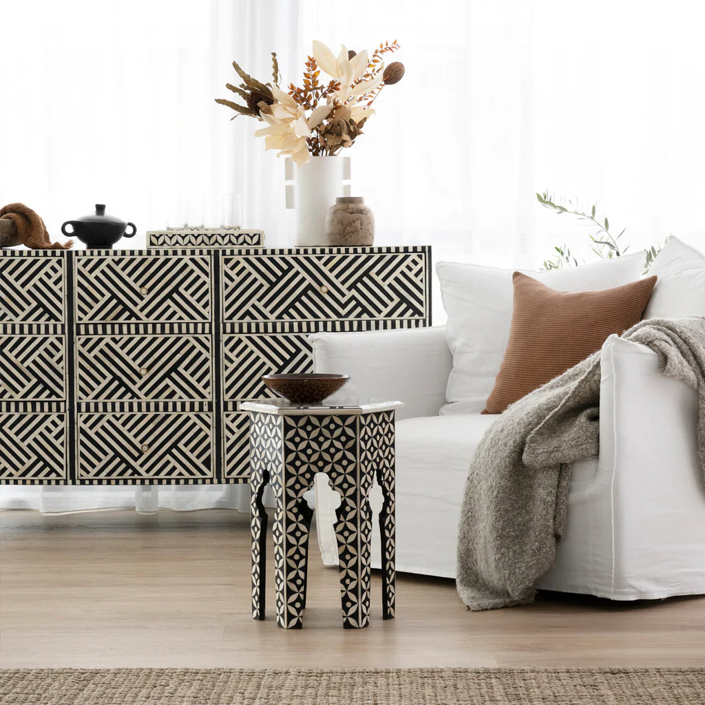 Trellis Inlay End Table D - Ziba Homes