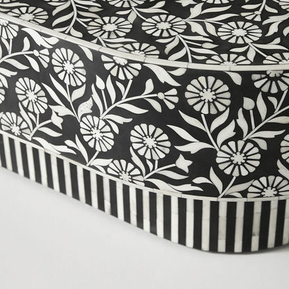 Mazaya Inlay Oval Coffee Table - Ziba Homes