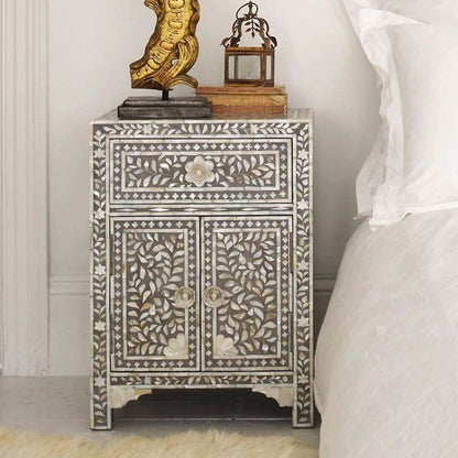 Sylvan Mother Of Pearl Nightstand - Ziba Homes
