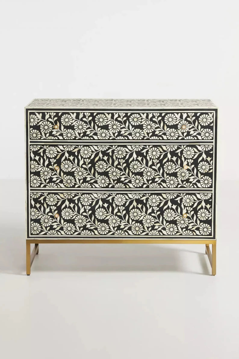 Mazaya Inlay 3-Drawer Dresser Large - Ziba Homes