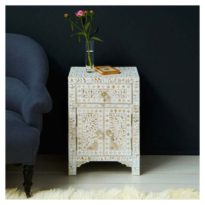 Sylvan Mother Of Pearl Nightstand - Ziba Homes
