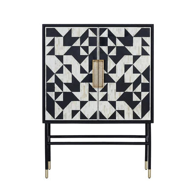 Noir Inlay Bar Cabinet - Ziba Homes